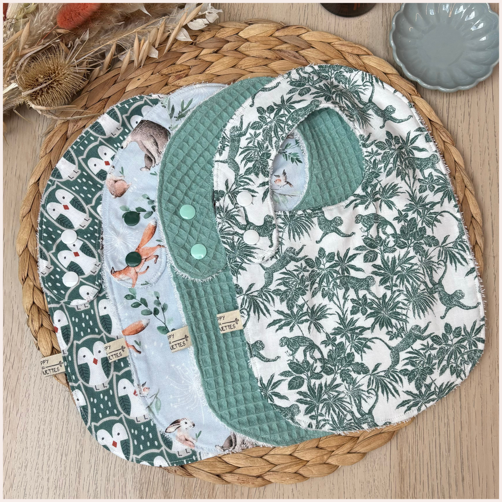 Semainier de bavoirs - Bleu Happy Chouquettes