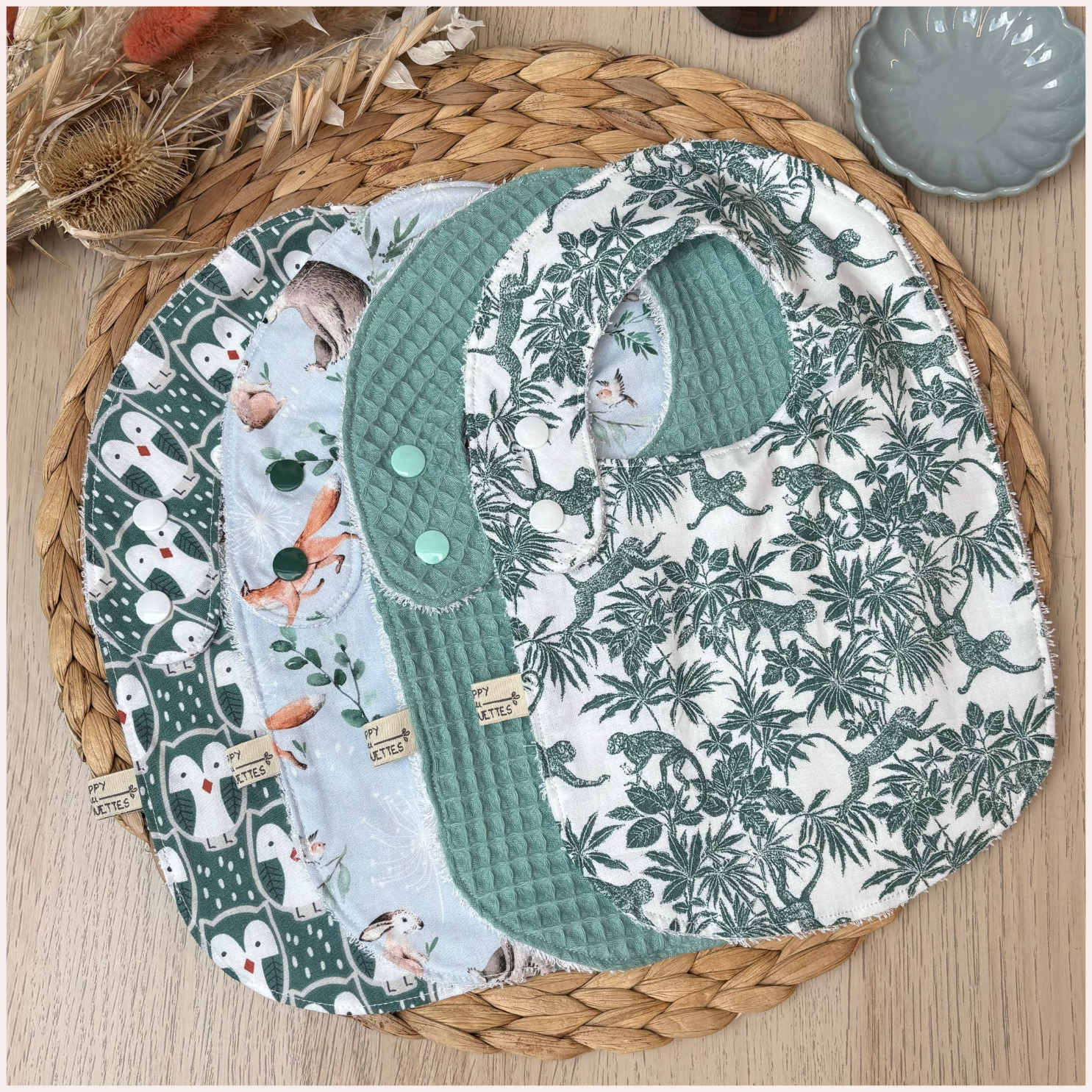 Semainier de bavoirs - Bleu Happy Chouquettes