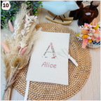 Protège carnet de santé personnalisé - Monogramme fleuri Happy Chouquettes