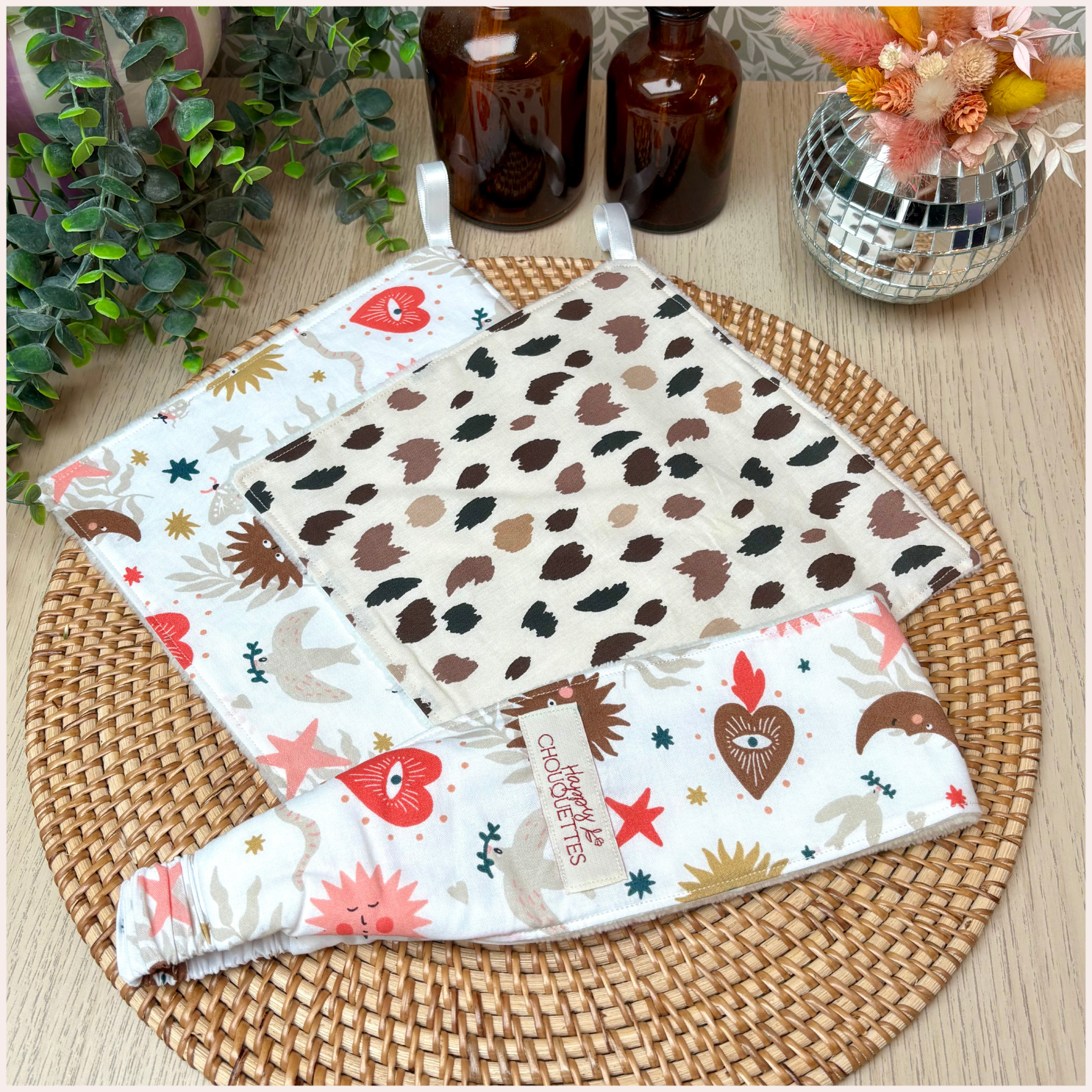 Duo beauté :  serviettes visage et bandeau démaquillant Happy Chouquettes