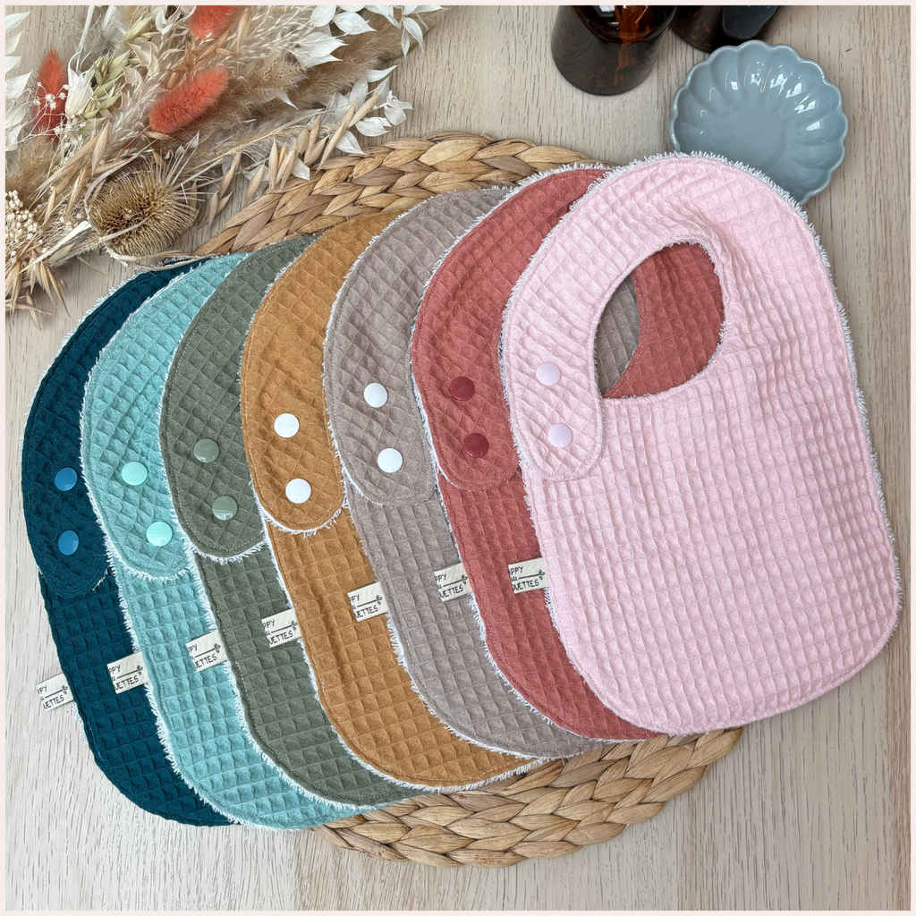 Semainier de bavoirs - Nid d'abeille Happy Chouquettes