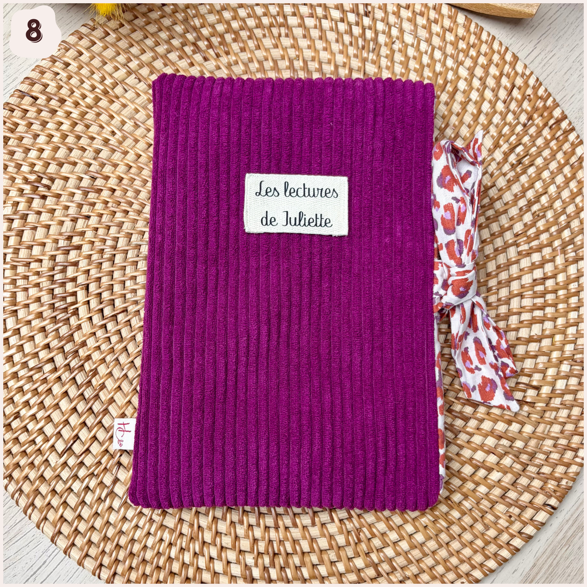Pochette à livres velours personnalisée Happy Chouquettes