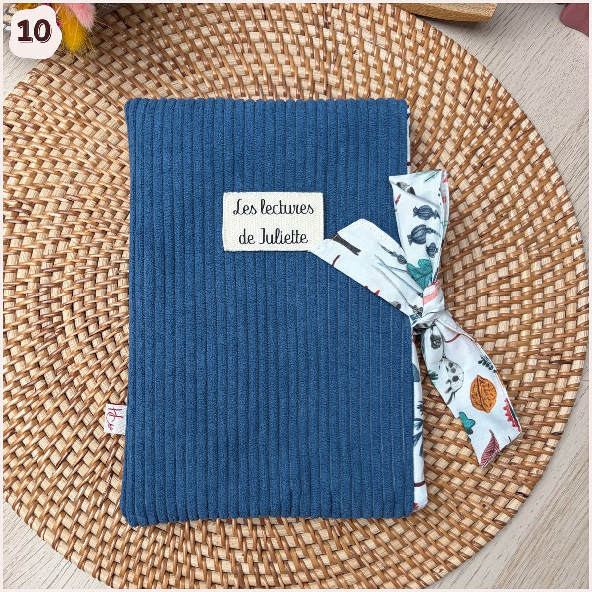 Pochette à livres velours personnalisée Happy Chouquettes