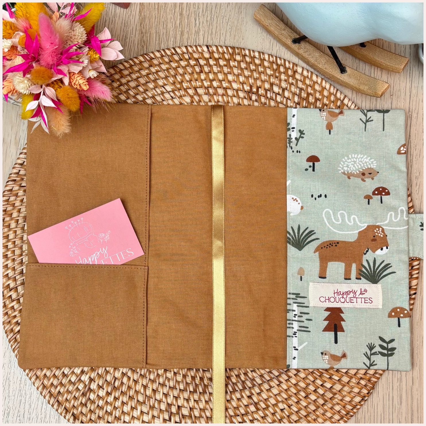 Protège carnet de santé personnalisé - Beige Happy Chouquettes