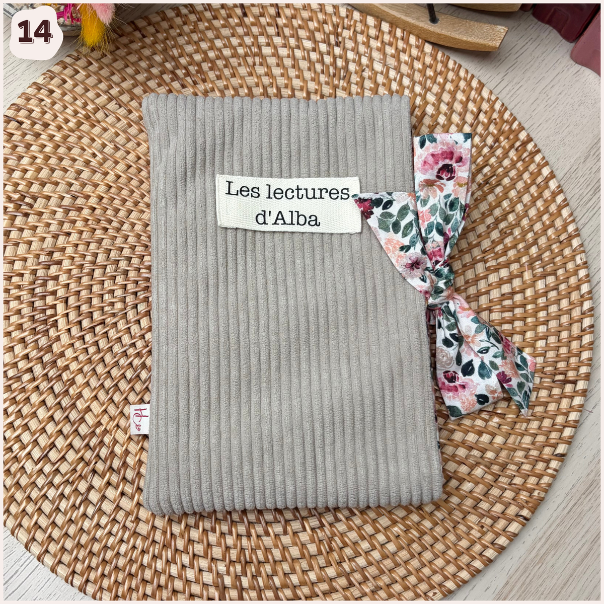 Pochette à livres velours personnalisée Happy Chouquettes