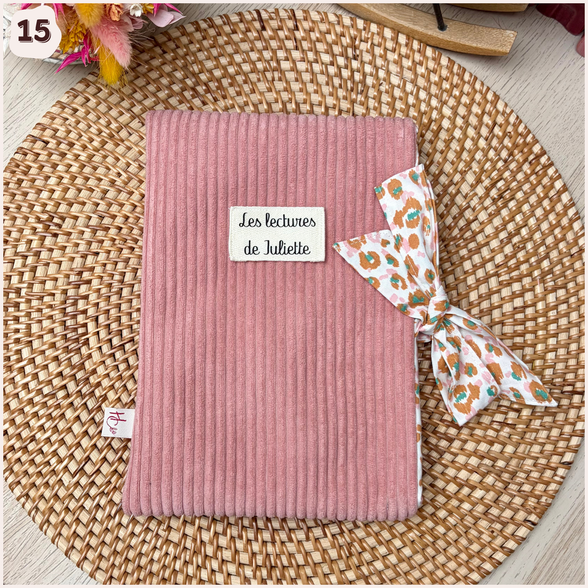 Pochette à livres velours personnalisée Happy Chouquettes