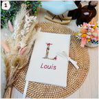 Protège carnet de santé personnalisé - Monogramme Champignons Happy Chouquettes