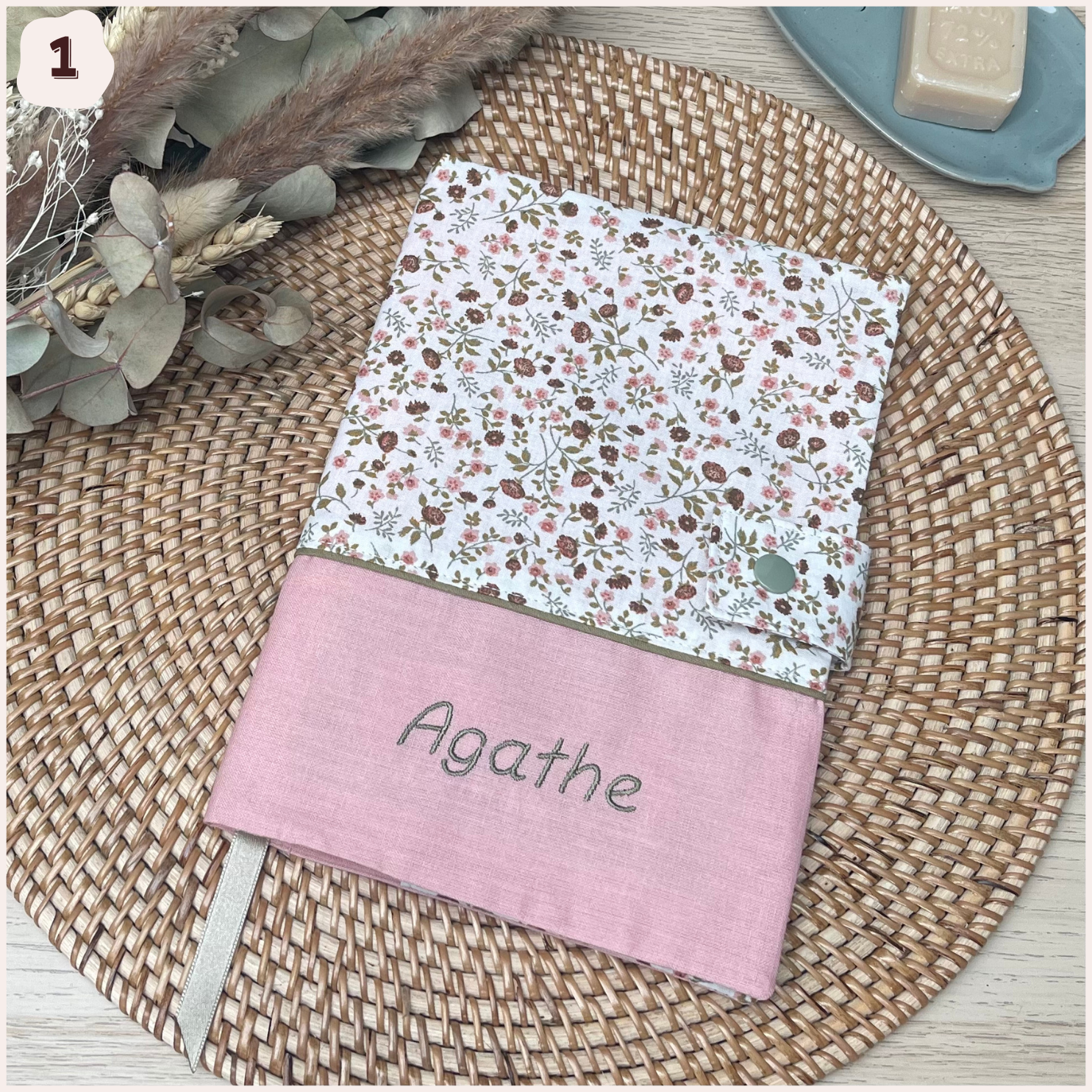 Protège carnet de santé personnalisé - Rose Happy Chouquettes