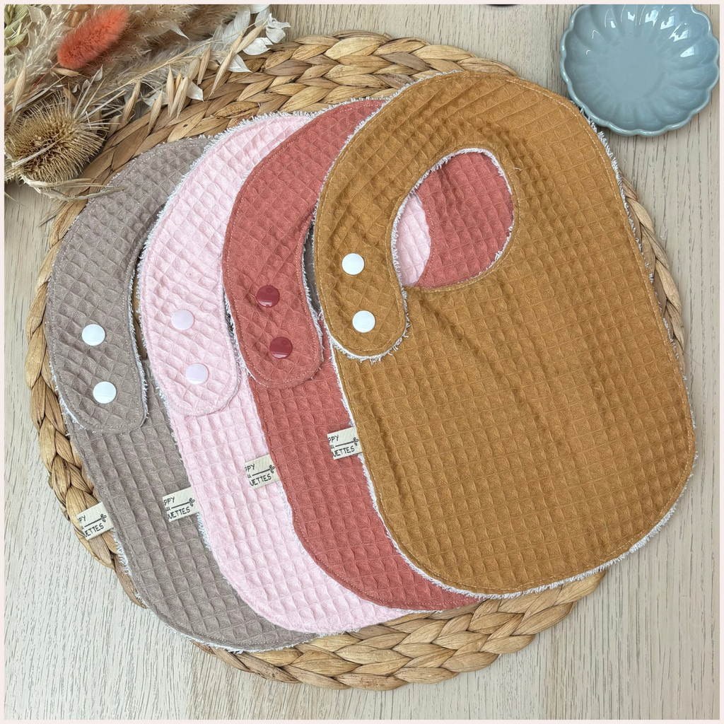 Semainier de bavoirs - Nid d'abeille Happy Chouquettes