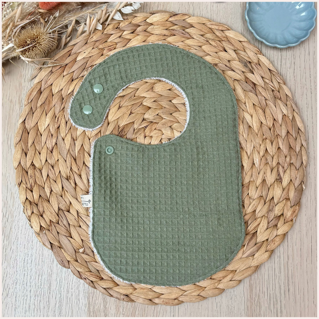 Semainier de bavoirs - Vert et Camel Happy Chouquettes