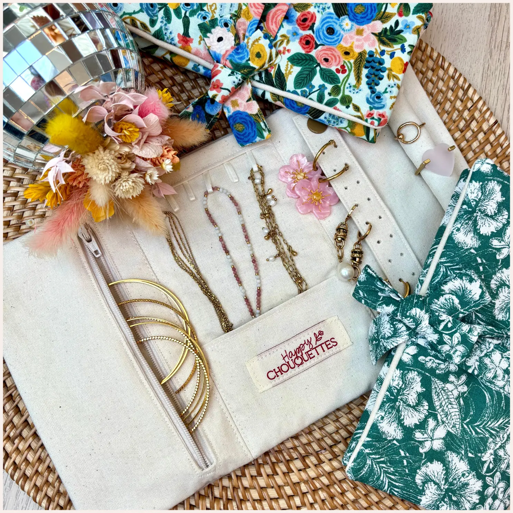 Pochette à bijoux fleurie Happy Chouquettes