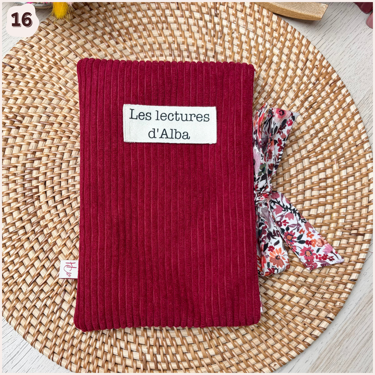 Pochette à livres velours personnalisée Happy Chouquettes