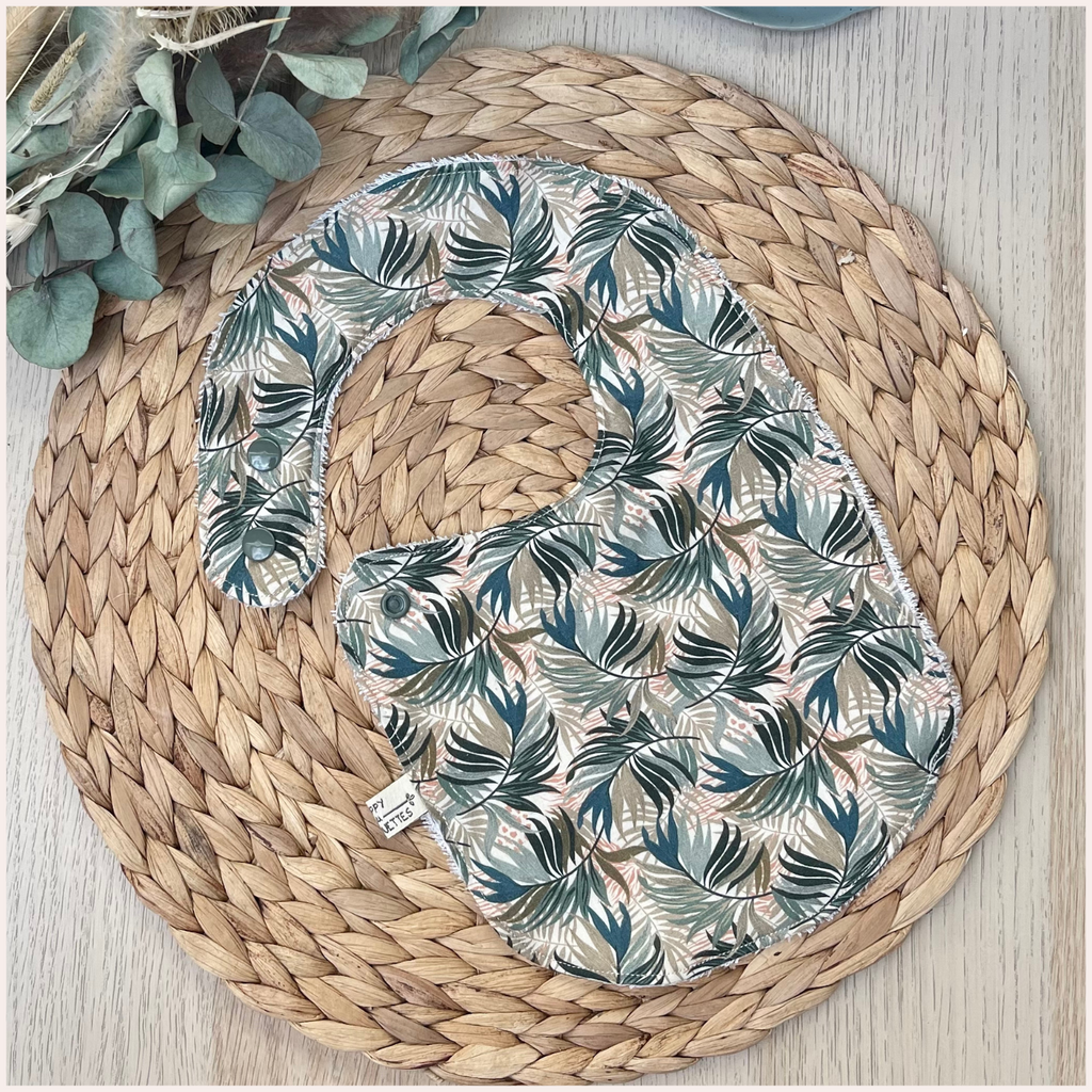 Semainier de bavoirs - Rose et Vert Happy Chouquettes