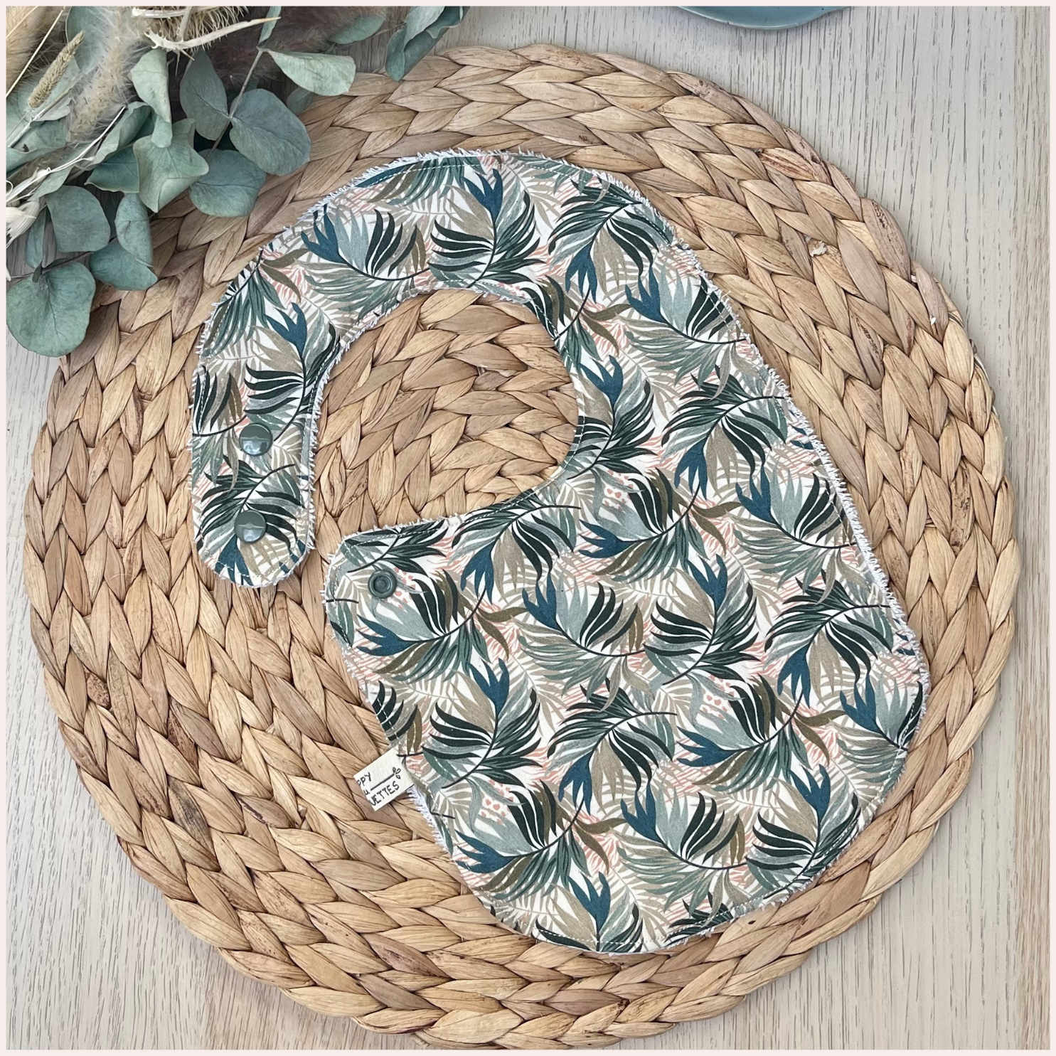 Semainier de bavoirs - Rose et Vert Happy Chouquettes