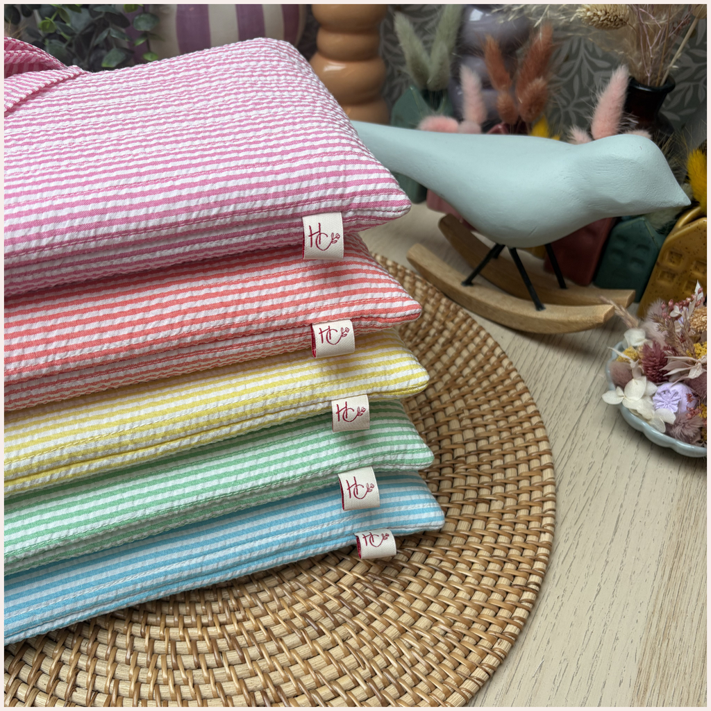 Pochette à livres personnalisée rayée Happy Chouquettes