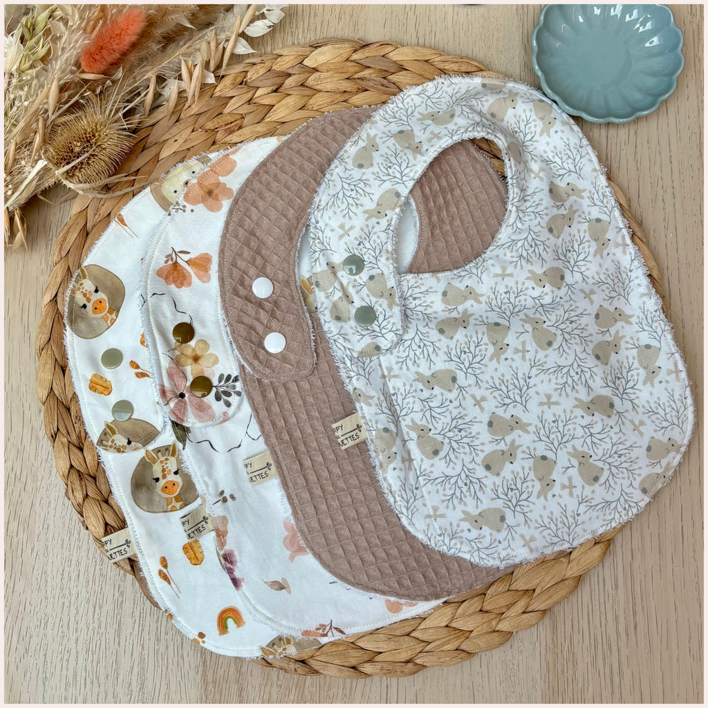 Semainier de bavoirs - Beige Happy Chouquettes