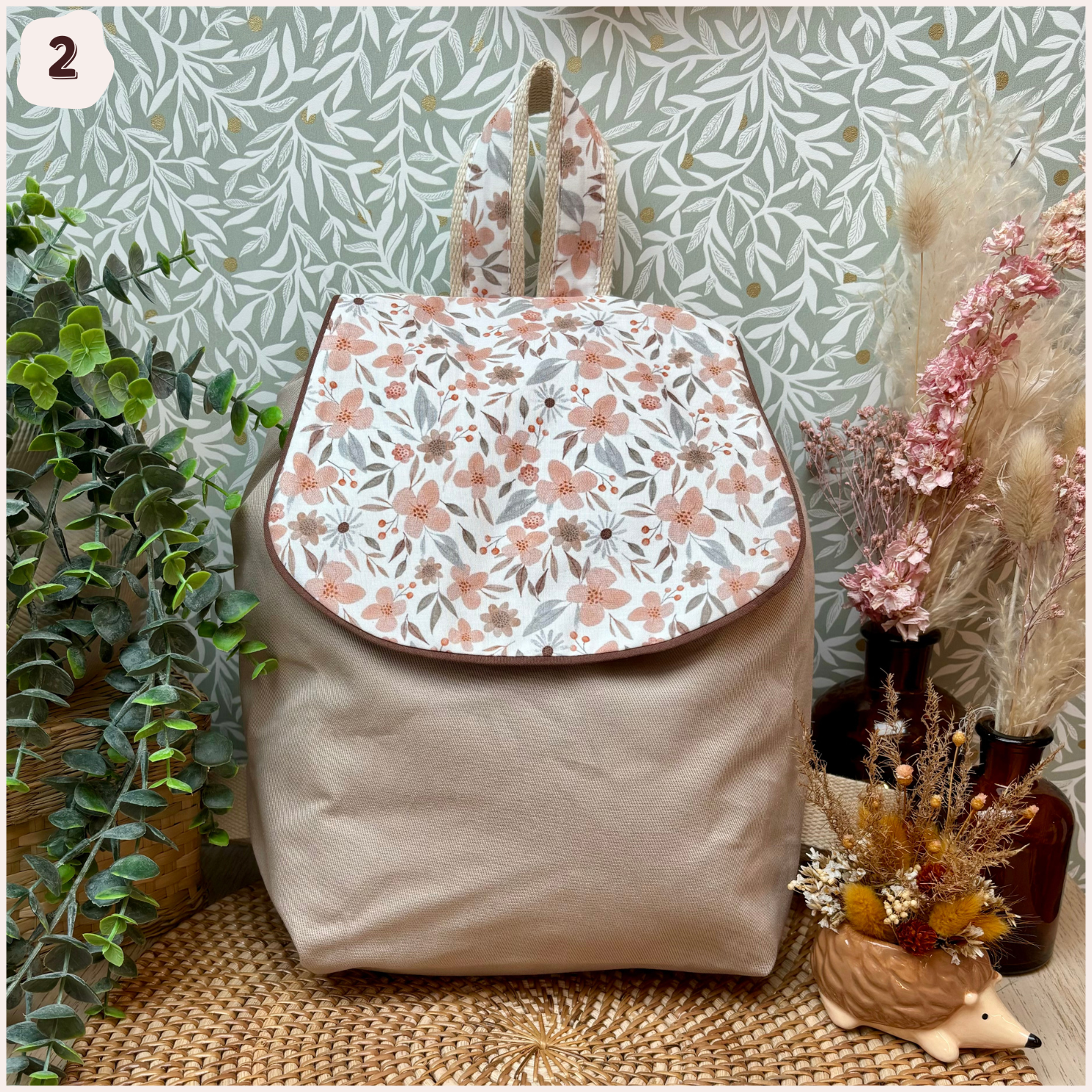 Sac à dos maternelle personnalisé - Beige Happy Chouquettes