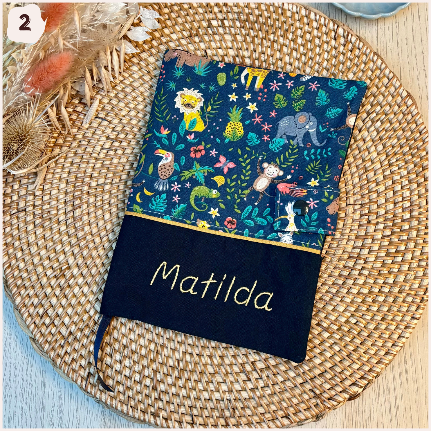 Protège carnet de santé personnalisé - Bleu Happy Chouquettes