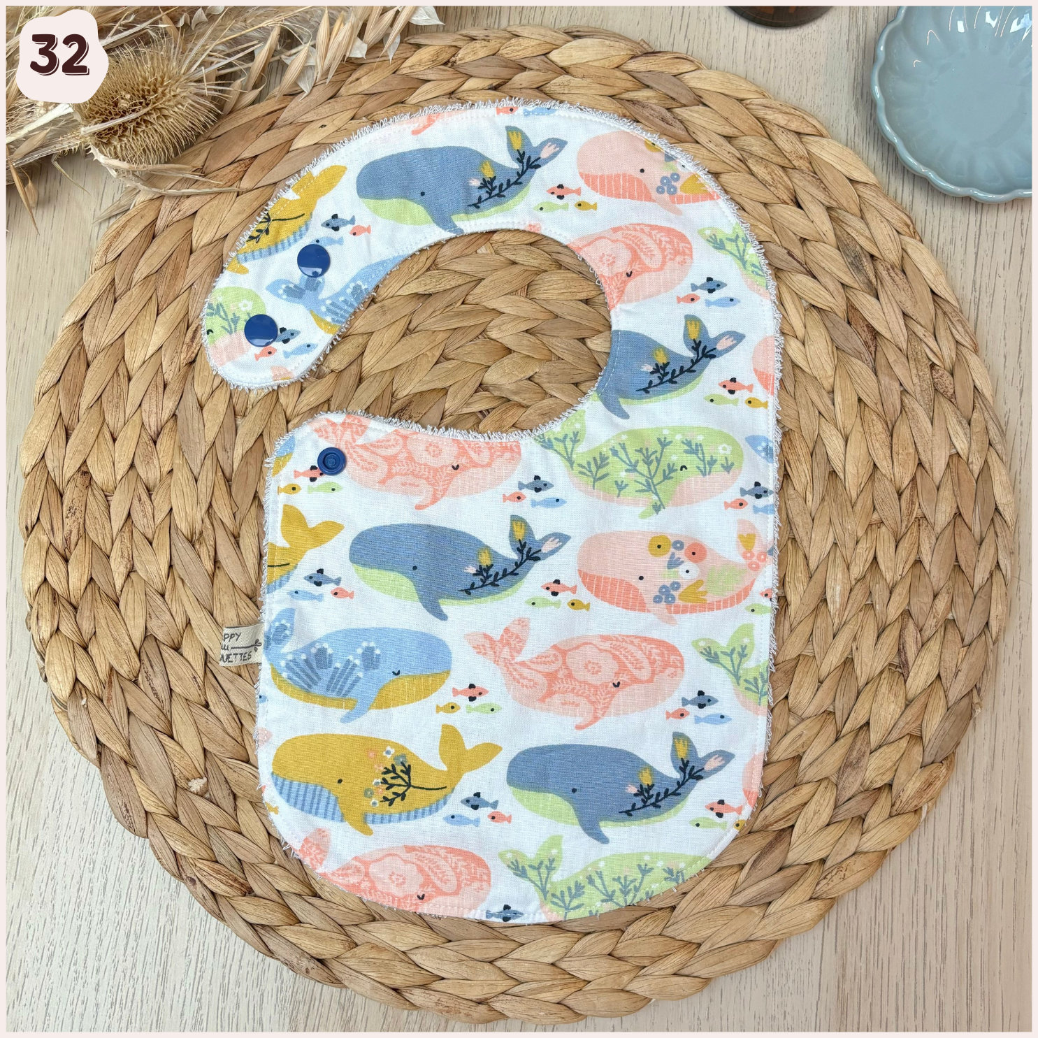 Bavoir à l'unité Happy Chouquettes