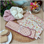 Trio beauté  : Bandeau démaquillant, serviettes visage et fleur de douche Happy Chouquettes