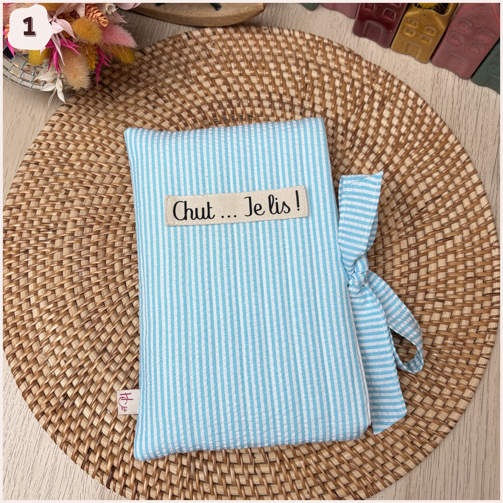 Pochette à livres personnalisée rayée Happy Chouquettes