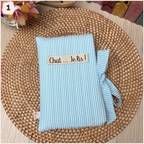 Pochette à livres personnalisée rayée Happy Chouquettes