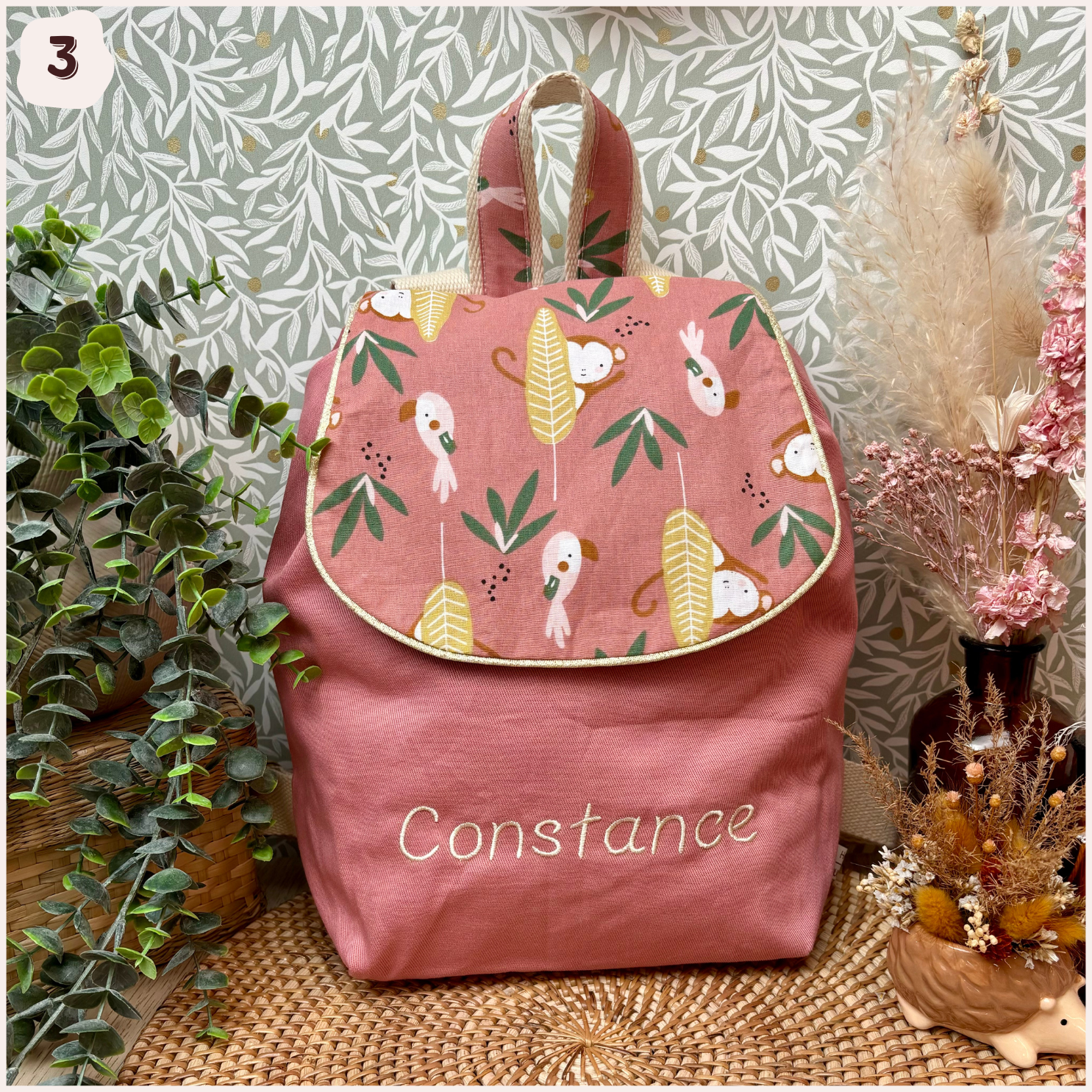 Sac à dos maternelle personnalisé - Rose Happy Chouquettes