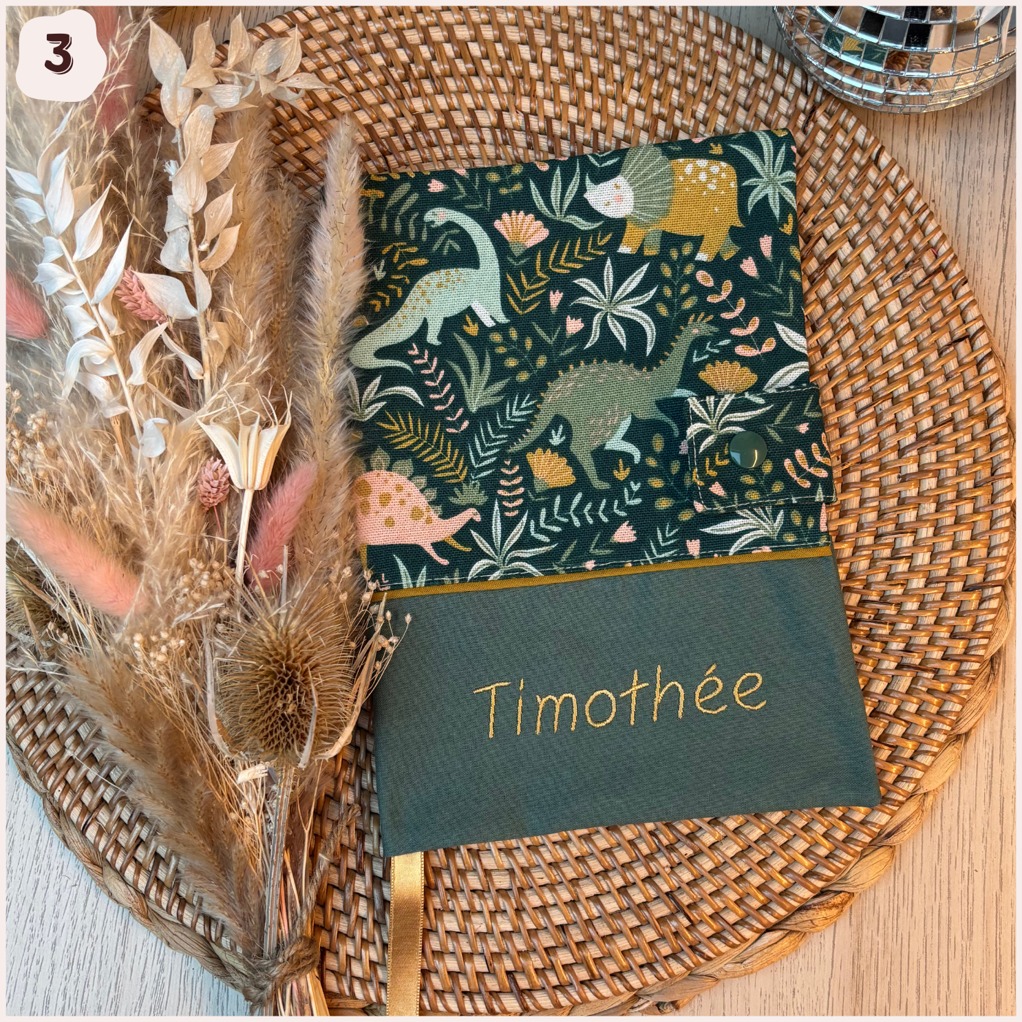 Protège carnet de santé personnalisé - Vert Happy Chouquettes