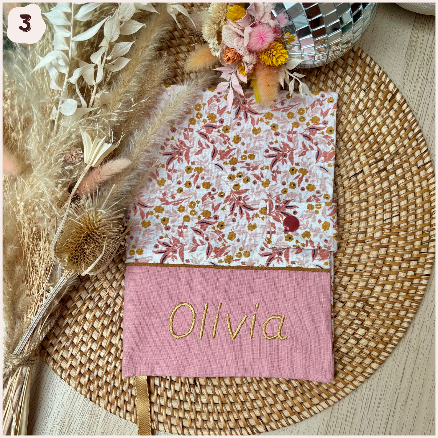 Protège carnet de santé personnalisé - Rose Happy Chouquettes