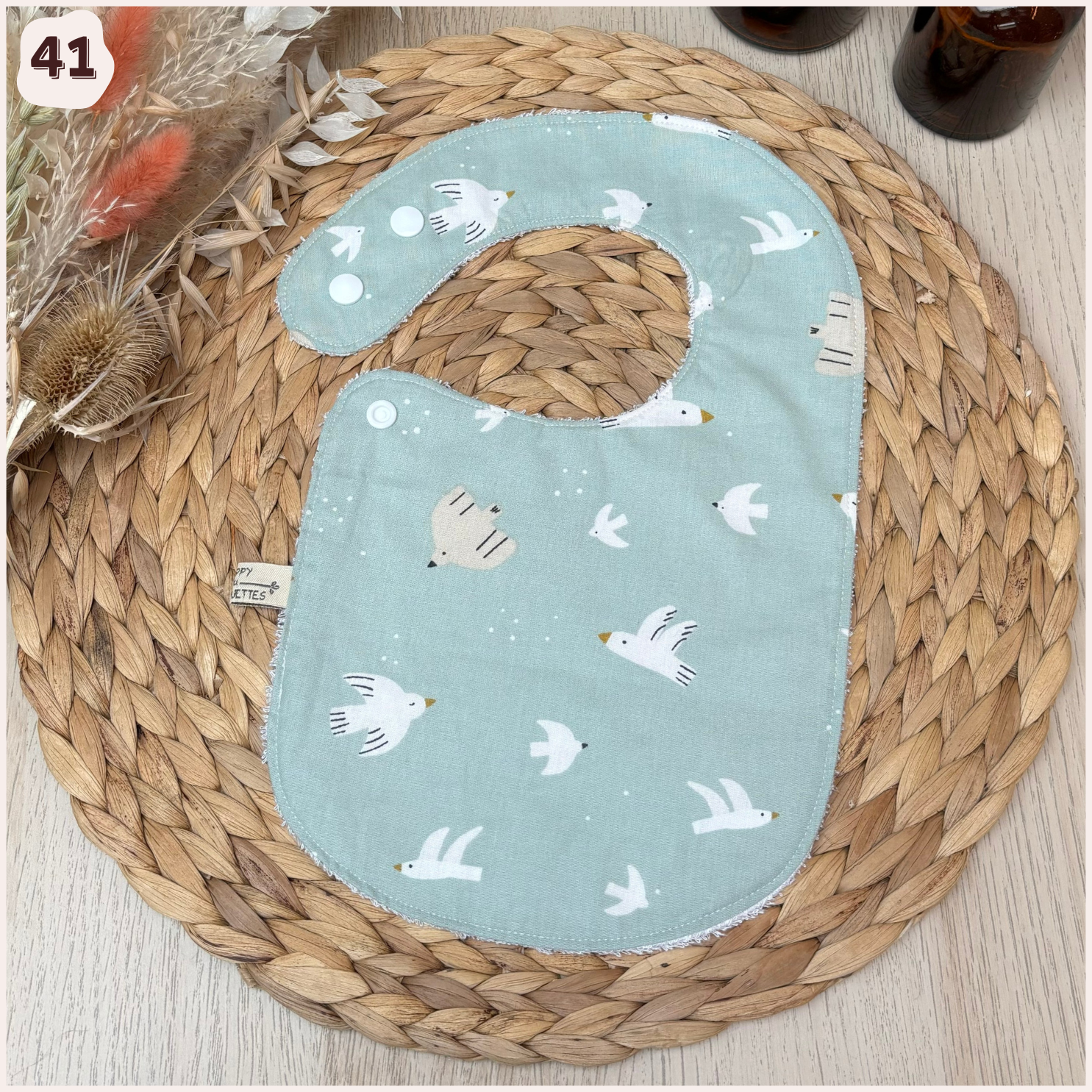 Bavoir à l'unité Happy Chouquettes