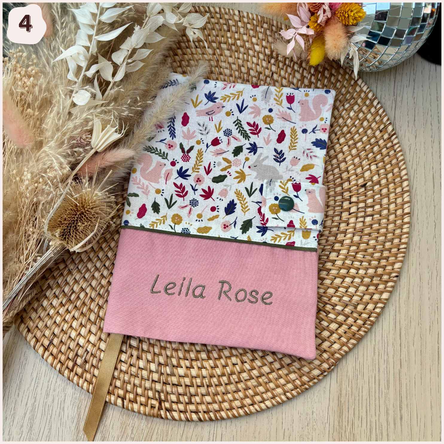 Protège carnet de santé personnalisé - Rose Happy Chouquettes