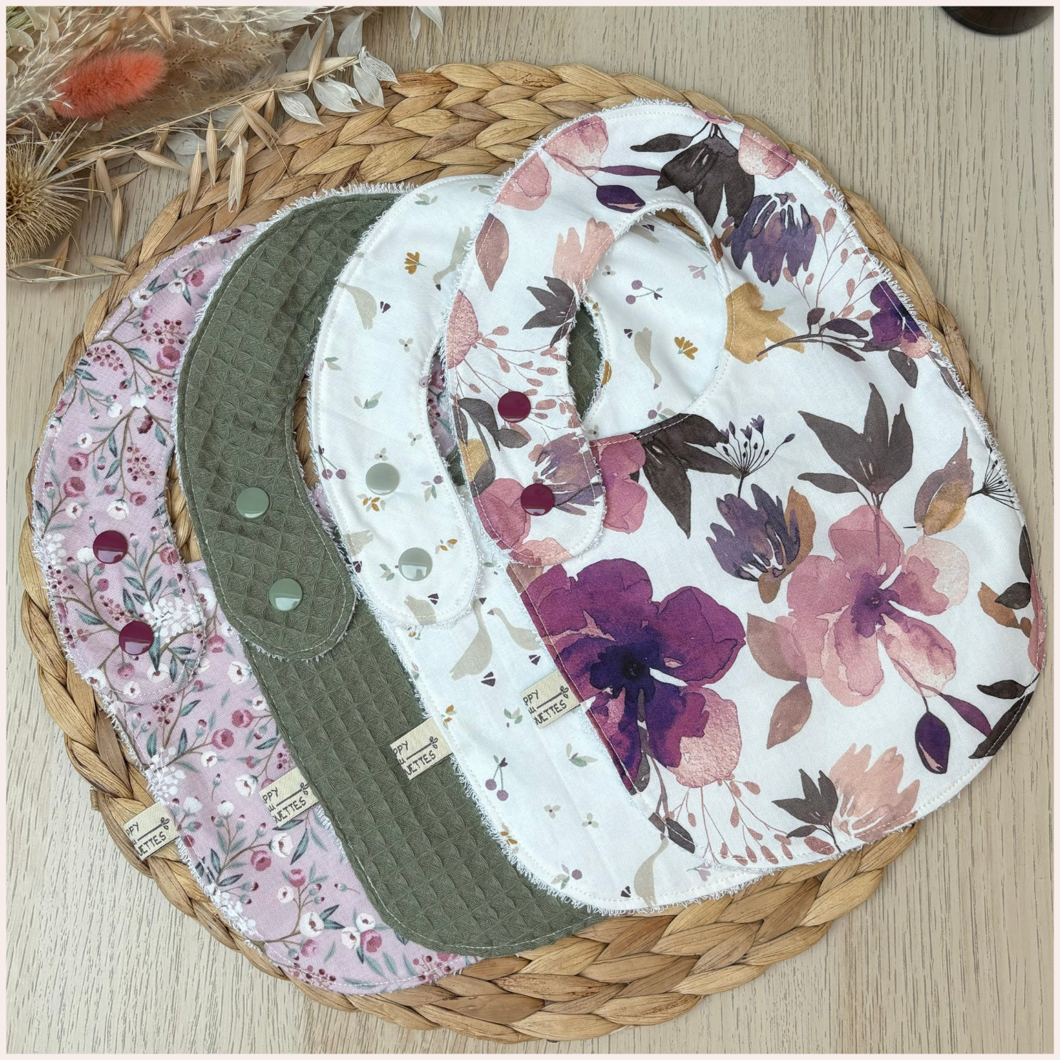 Semainier de bavoirs - Prune Happy Chouquettes