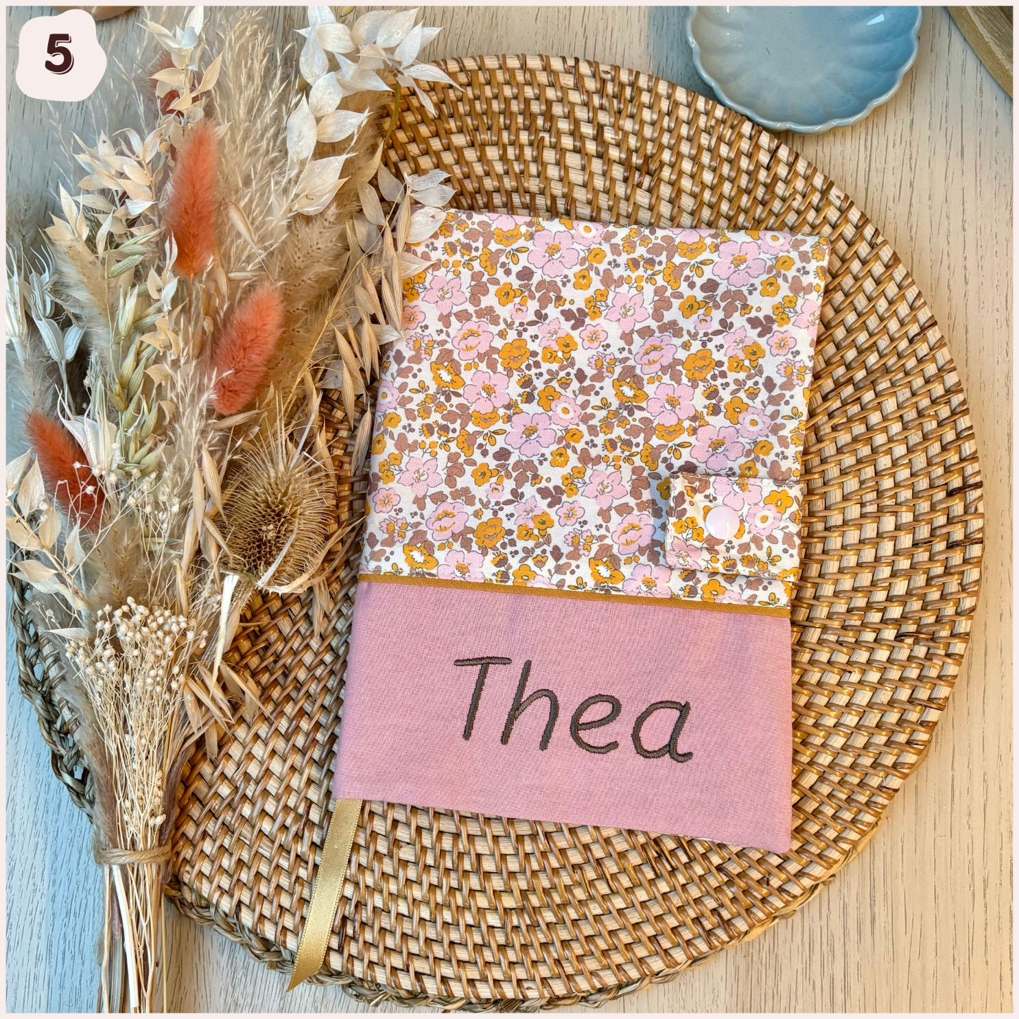 Protège carnet de santé personnalisé - Rose Happy Chouquettes