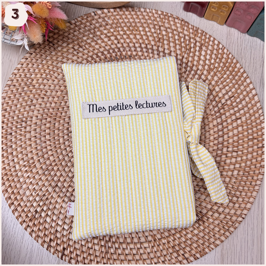 Pochette à livres personnalisée rayée Happy Chouquettes