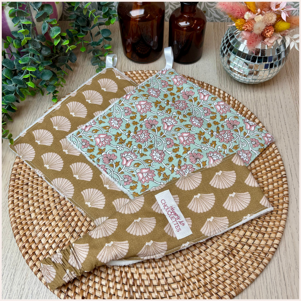 Duo beauté :  serviettes visage et bandeau démaquillant Happy Chouquettes