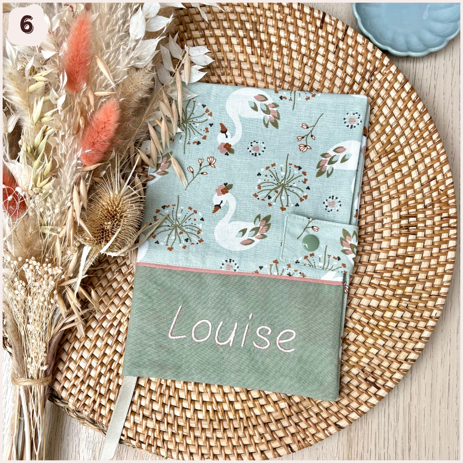 Protège carnet de santé personnalisé - Vert Happy Chouquettes