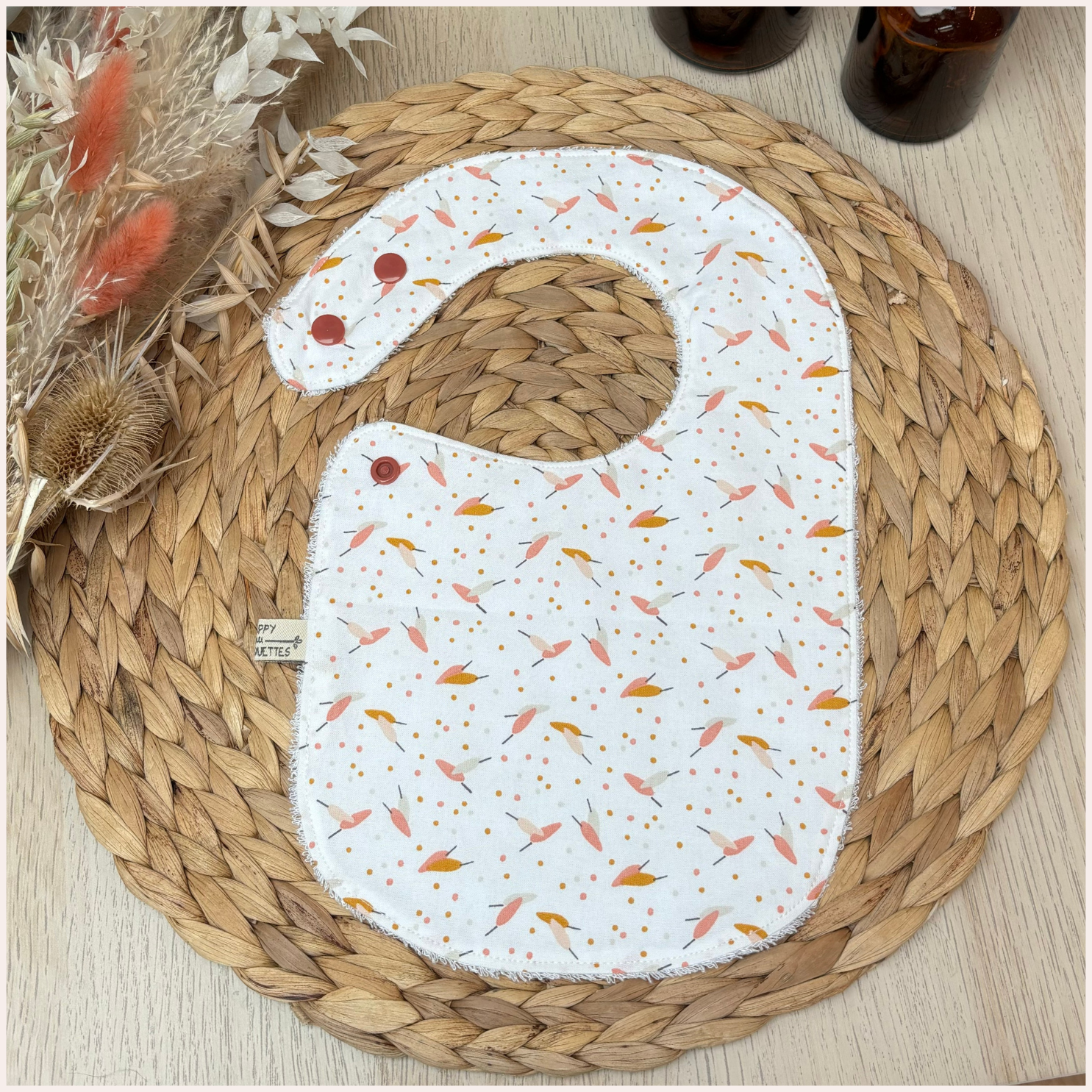 Semainier de bavoirs - Rose Happy Chouquettes