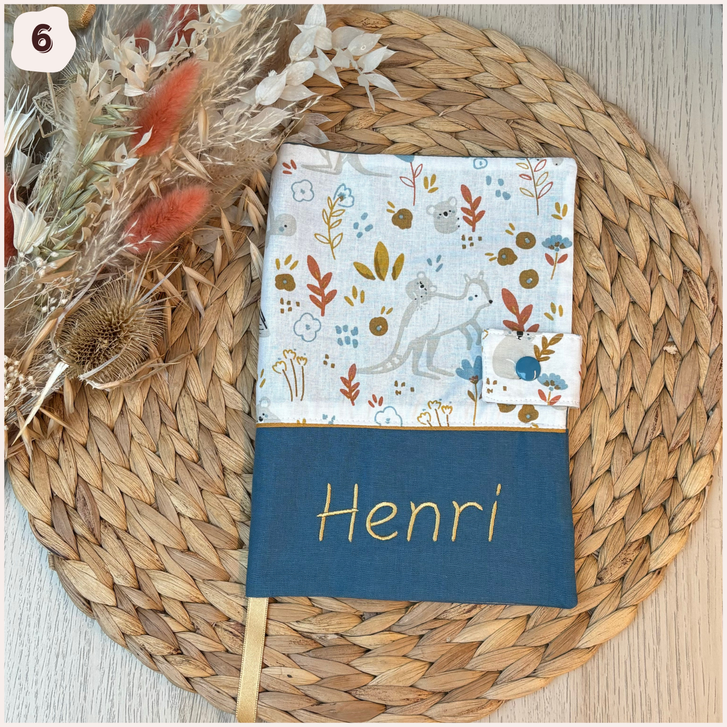 Protège carnet de santé personnalisé - Bleu Happy Chouquettes