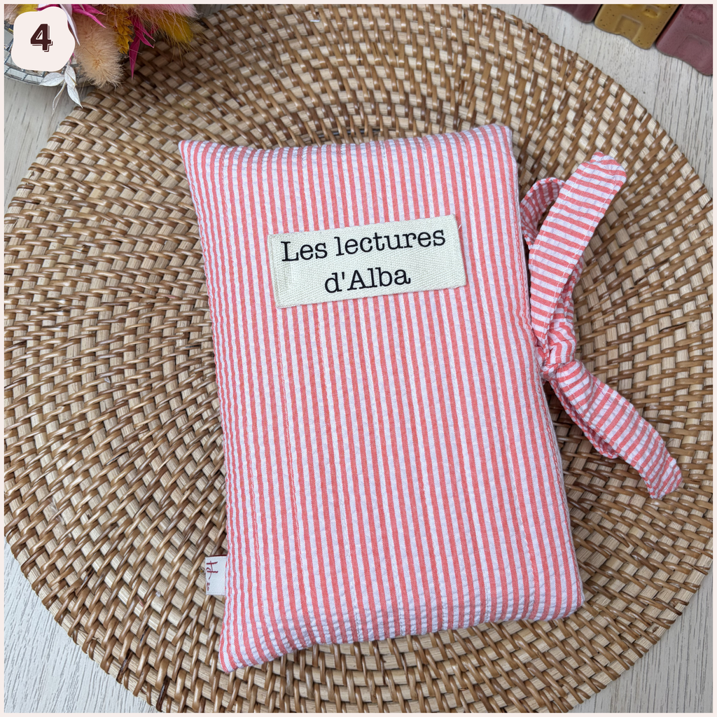 Pochette à livres personnalisée rayée Happy Chouquettes
