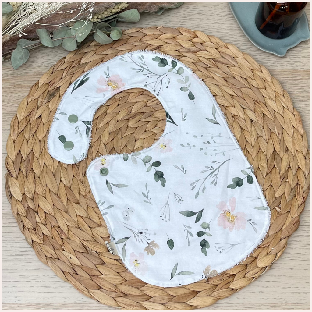 Semainier de bavoirs - Rose et Vert Happy Chouquettes