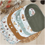 Semainier de bavoirs - Vert et Camel Happy Chouquettes