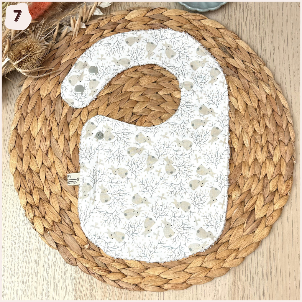 Bavoir à l'unité Happy Chouquettes