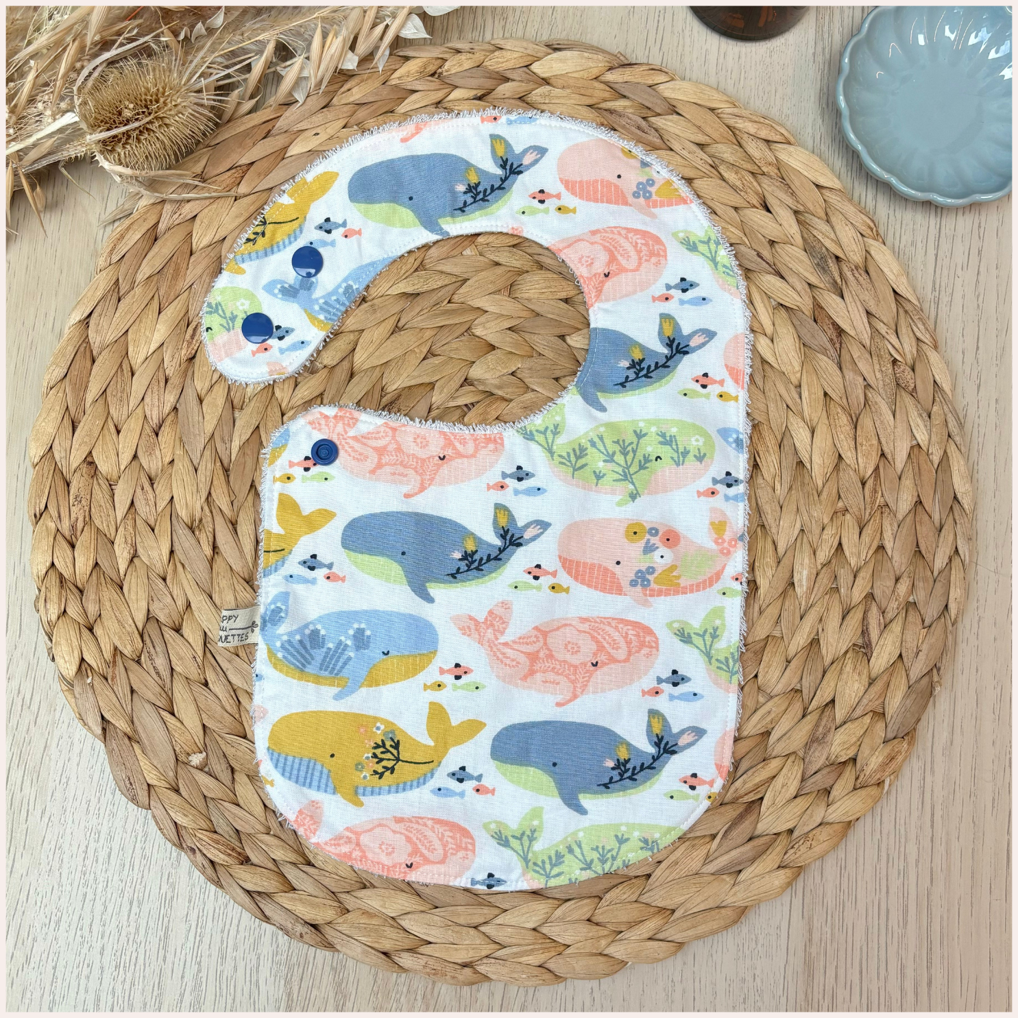 Semainier de bavoirs - Bleu Happy Chouquettes