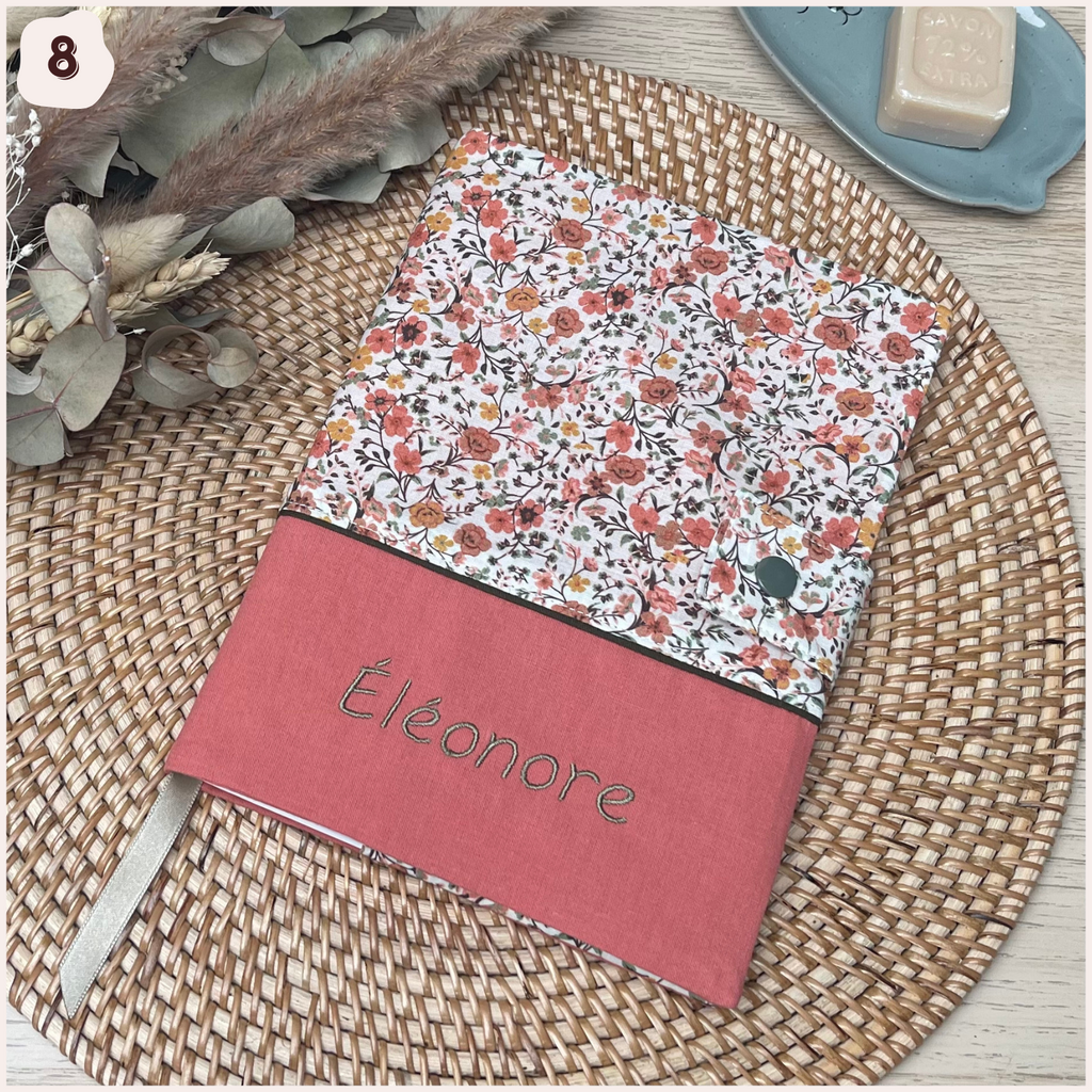 Protège carnet de santé personnalisé - rouge/orange Happy Chouquettes