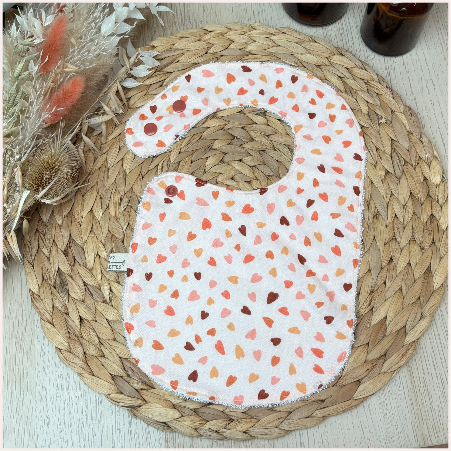 Semainier de bavoirs - Rose Happy Chouquettes