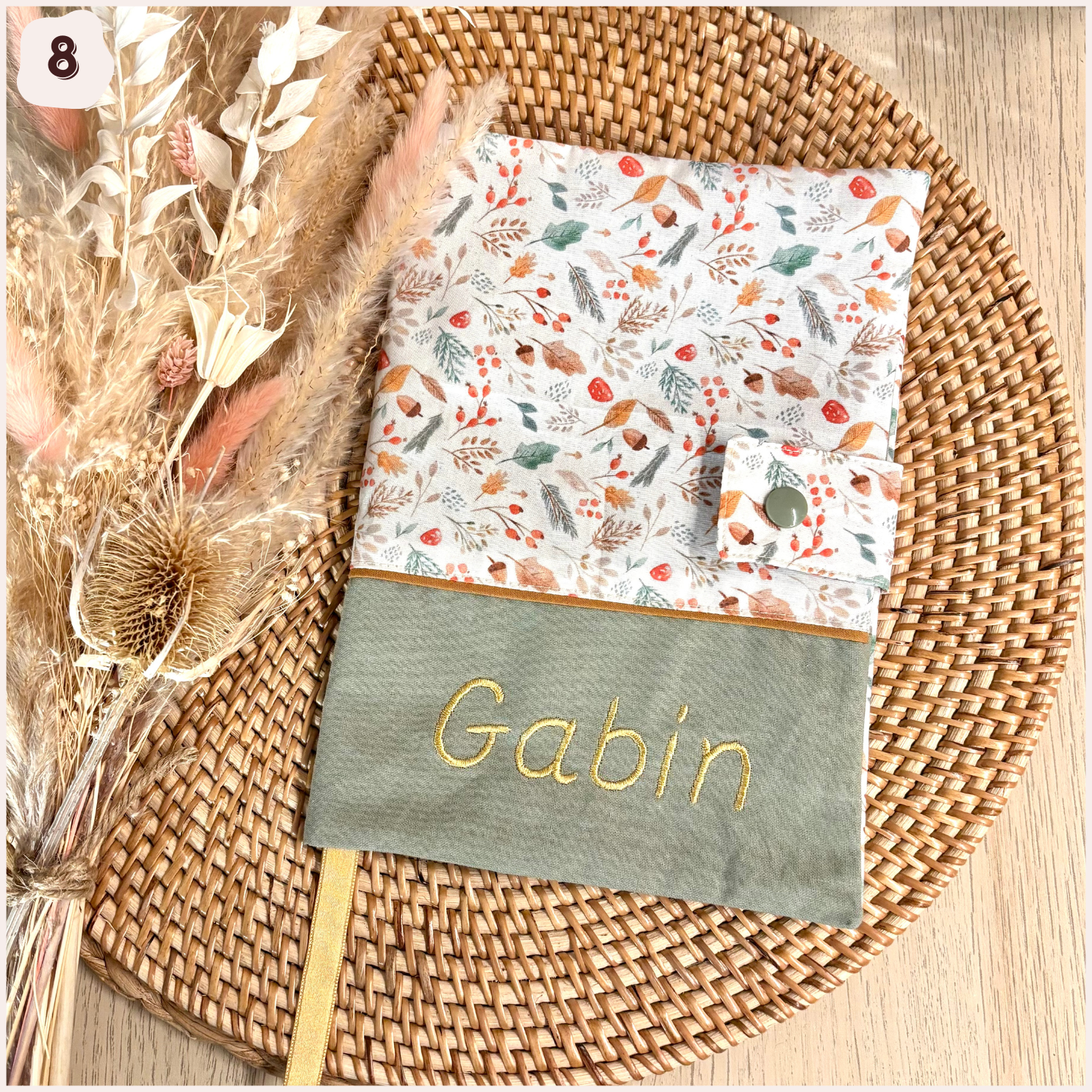 Protège carnet de santé personnalisé - Vert Happy Chouquettes