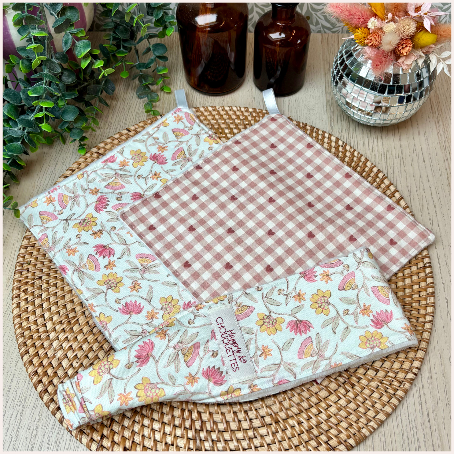 Duo beauté :  serviettes visage et bandeau démaquillant Happy Chouquettes