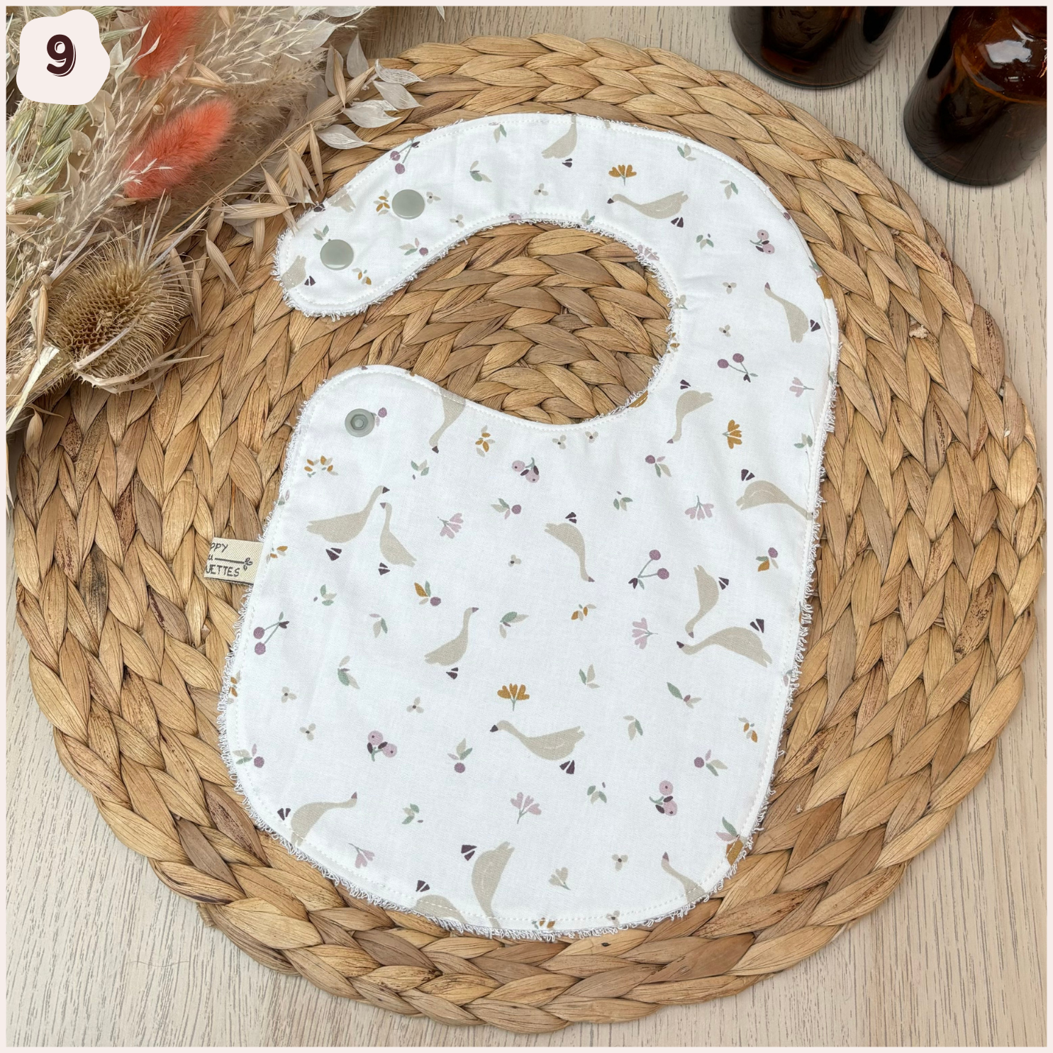 Bavoir à l'unité Happy Chouquettes